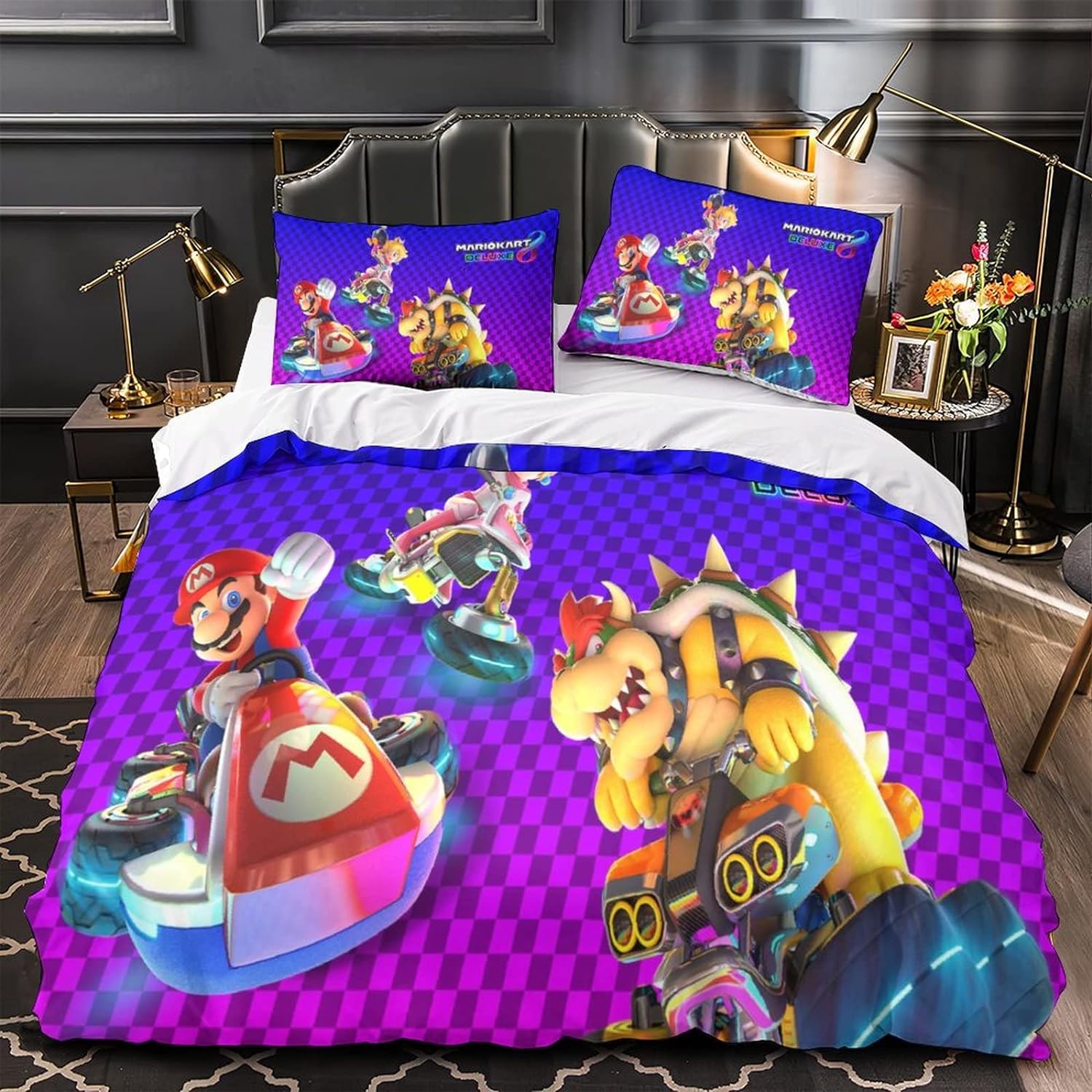 Mario Bedding Set MarioKart Deluxe Peach Bowser Duvet Covers