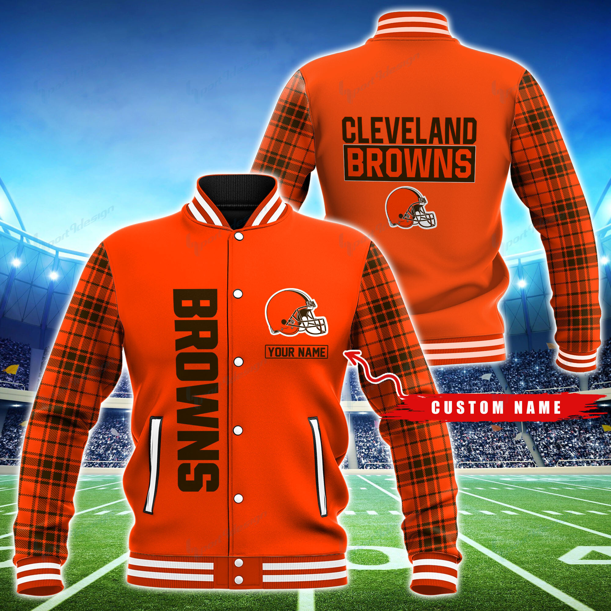 Cleveland Browns Personalized Baseball Jacket BG40
