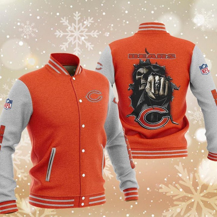 Chicago Bears Orange Grey Hades Boxing Baseball Jacket