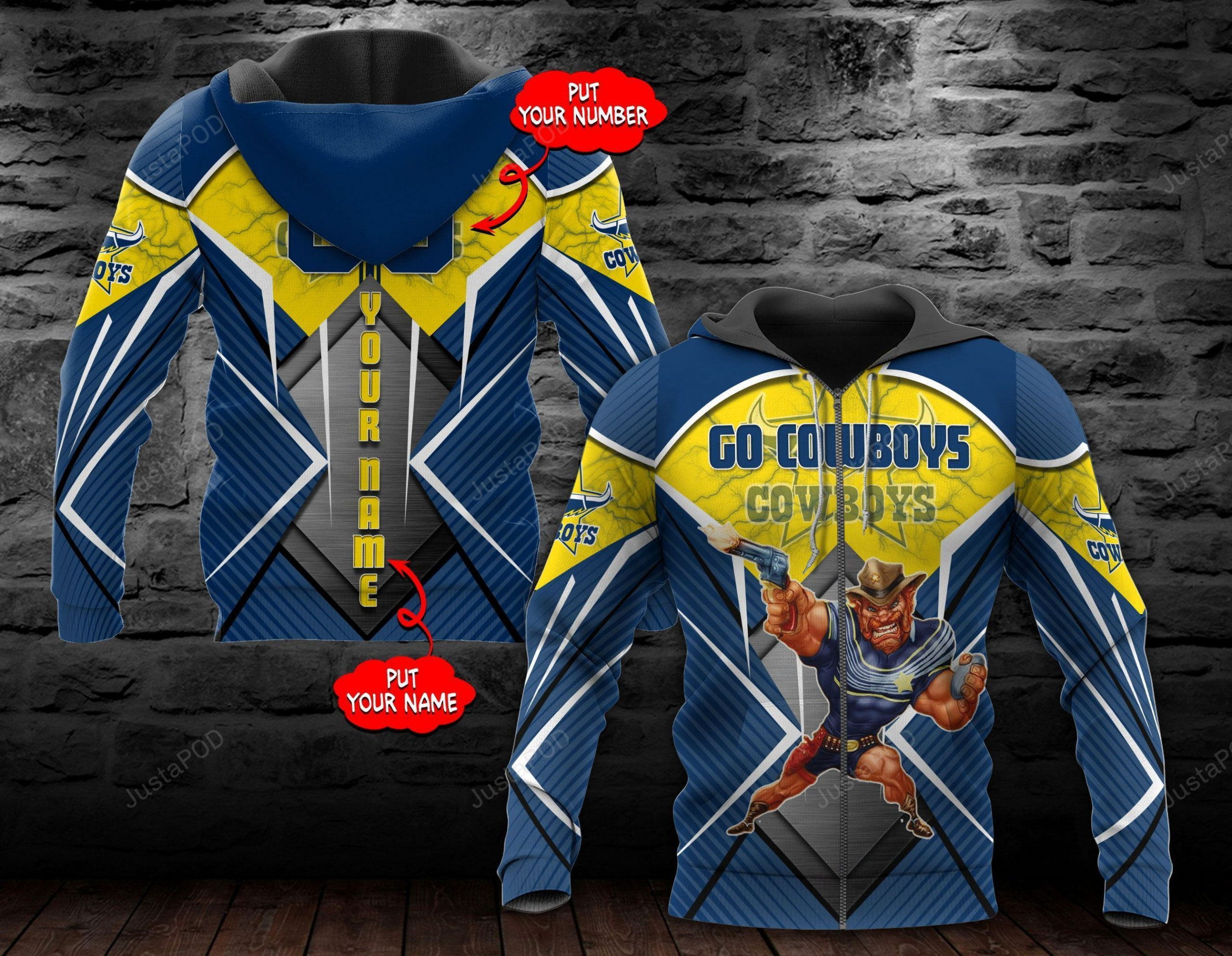 Personalized North Queensland Cowboys Nrl 3D All Over Print Hoodie & Zip Hoodie
