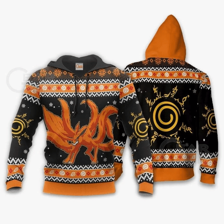 Kurama Nine Tails Ugly Christmas Naruto  3d Hoodie Zip Hoodie