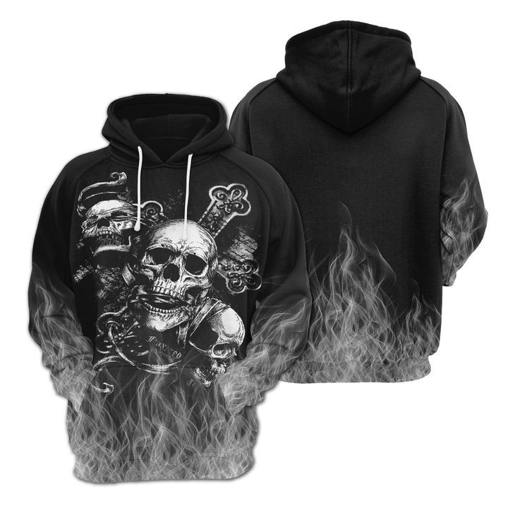 Skull Black Smoke 3D All Over Print Hoodie & Zip Hoodie