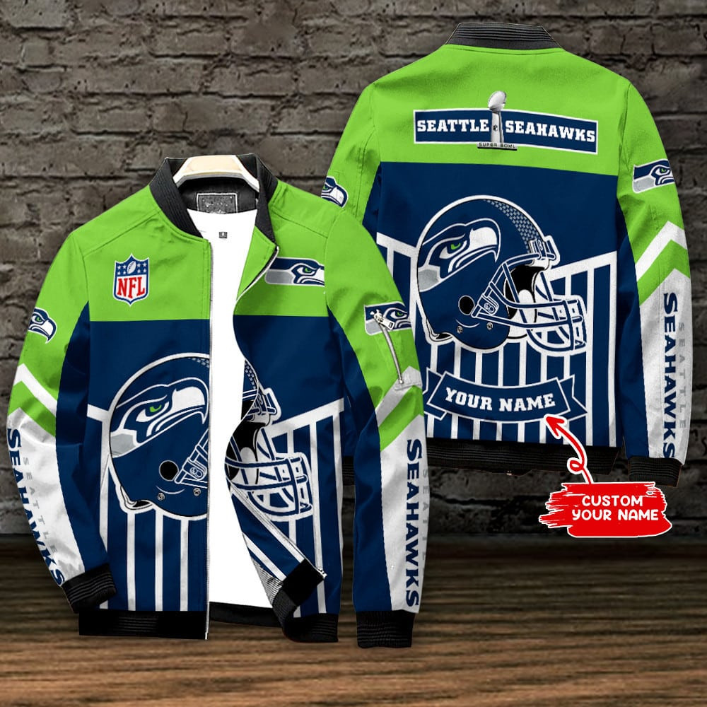 Seattle Seahawks Personalized Bomber Jacket BG578