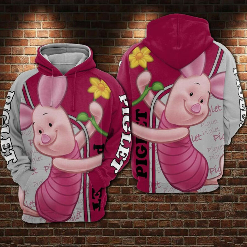 Piglet Peanuts Over Print 3d Hoodie Zip Hoodie