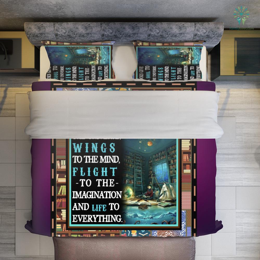 Book Bedding Set Book Give A Soul To The Universe Duvet Covers Blue