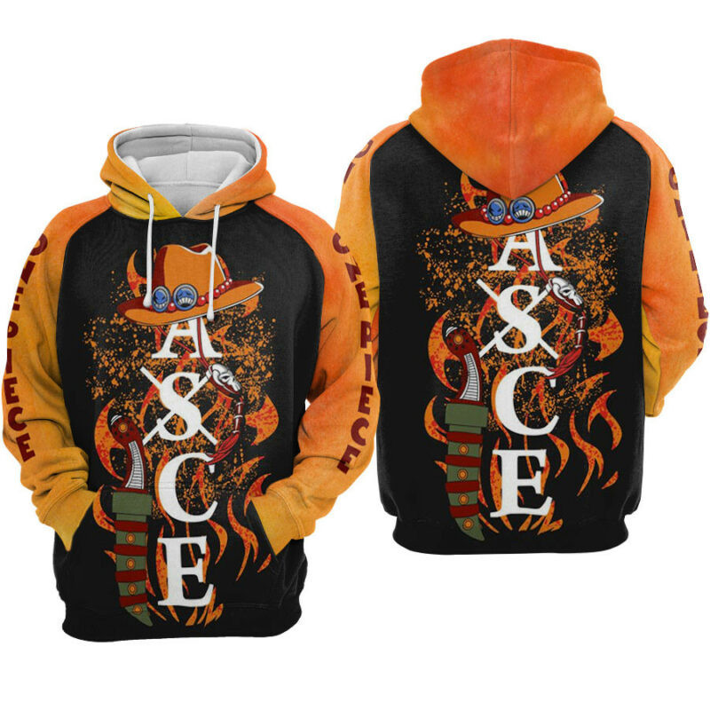 One Piece Ace Hoodie Zip Hoodie
