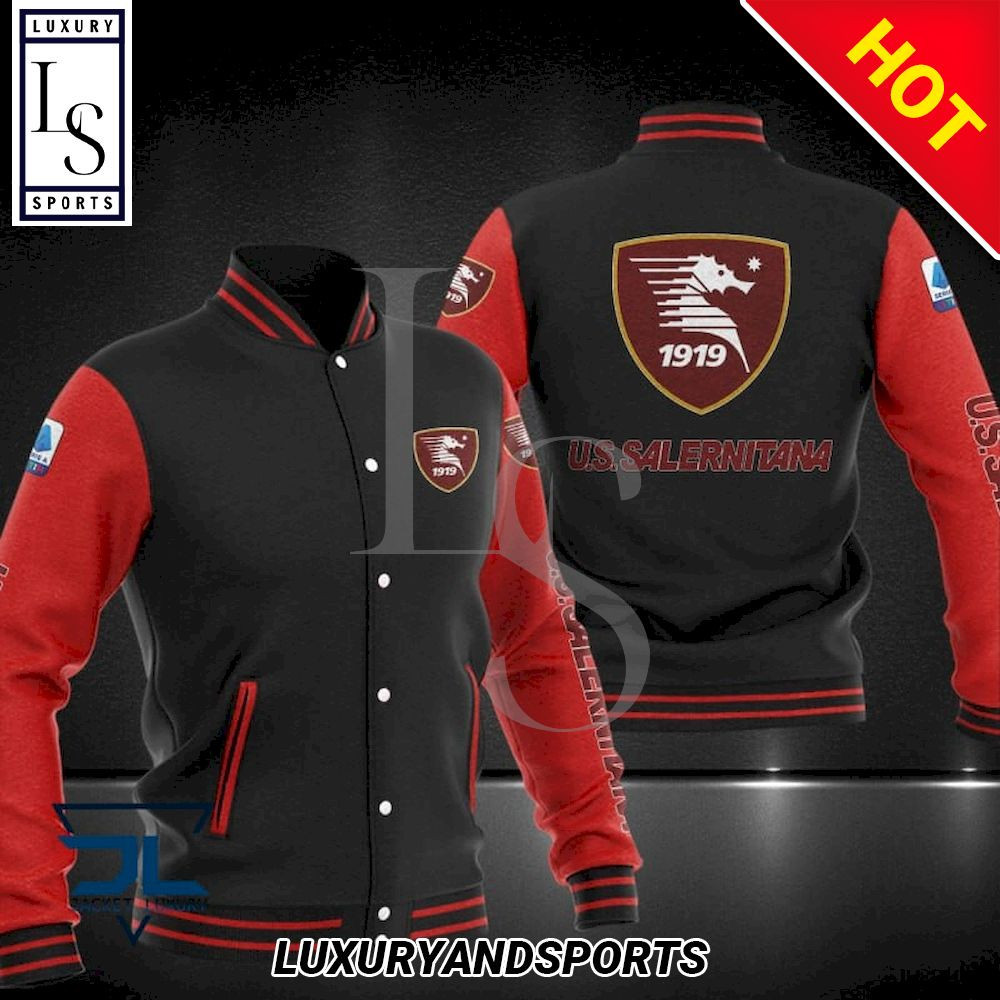 US Salernitana Black Red Baseball Jacket