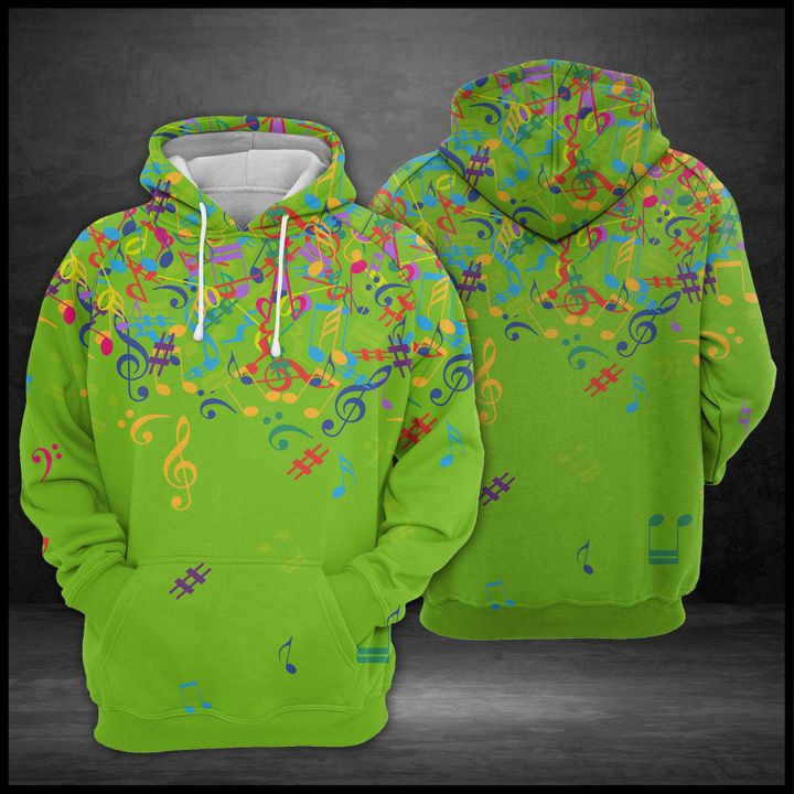 Colorful Music Notes 3D All Over Print Hoodie & Zip Hoodie