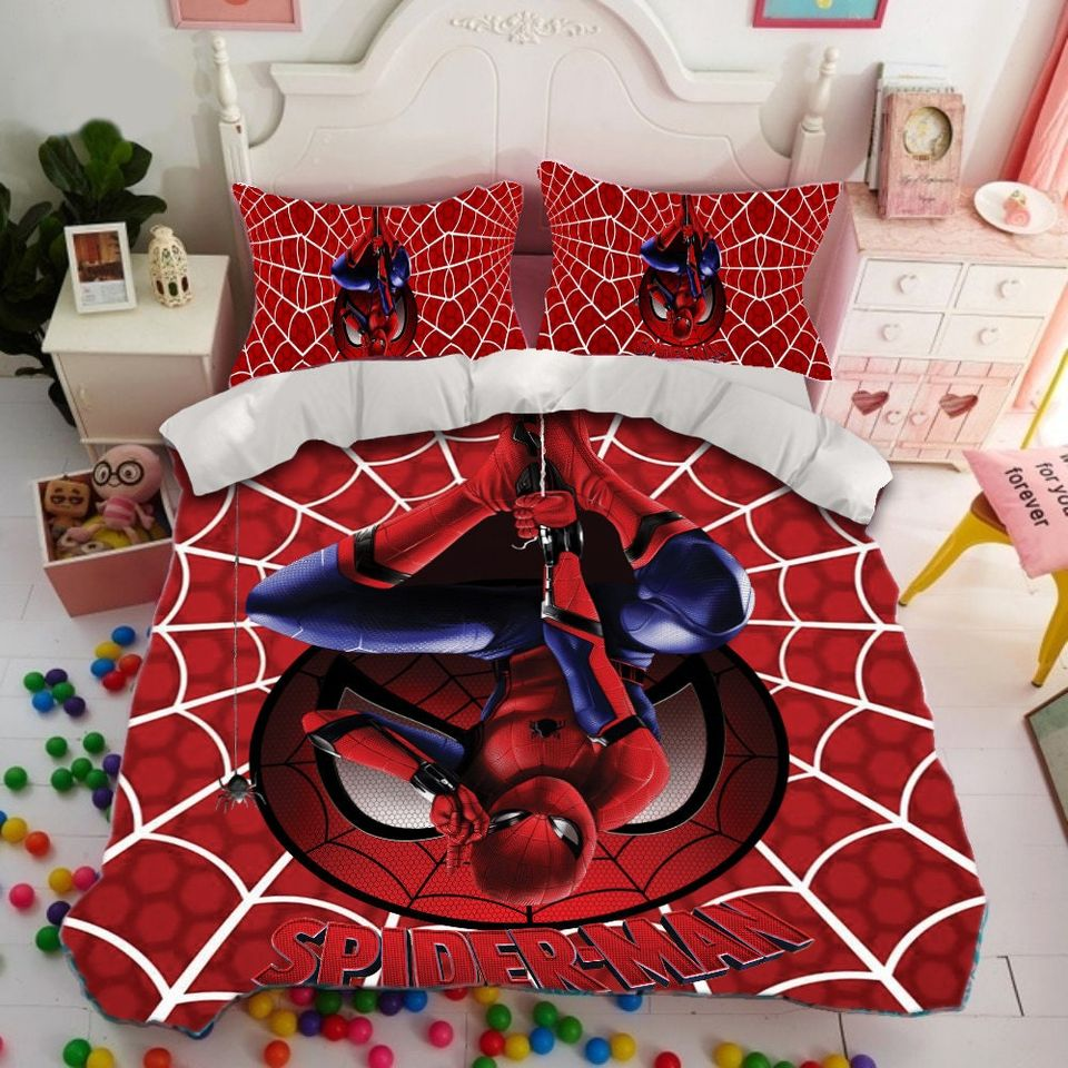 Spiderman Bedding Set MV Spiderman Upside Down Web Pattern Duvet Covers