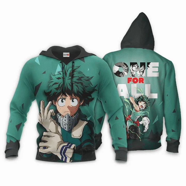 Izuku Midoriya My Hero Academia One For All 3d Hoodie Zip Hoodie