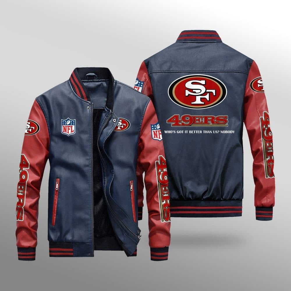 San Francisco 49ers Leather Bomber Jacket BG36