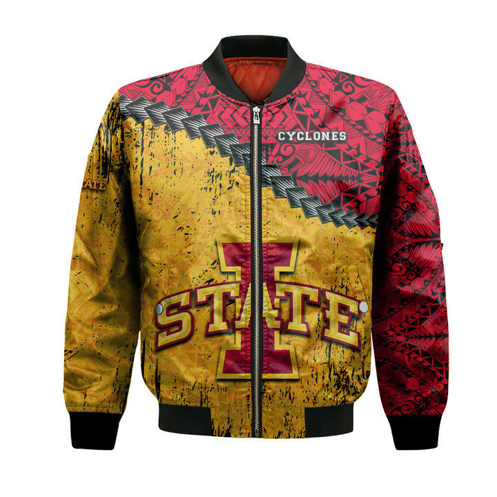 Iowa State Cyclones Cardinal Gold Bomber Jacket V3
