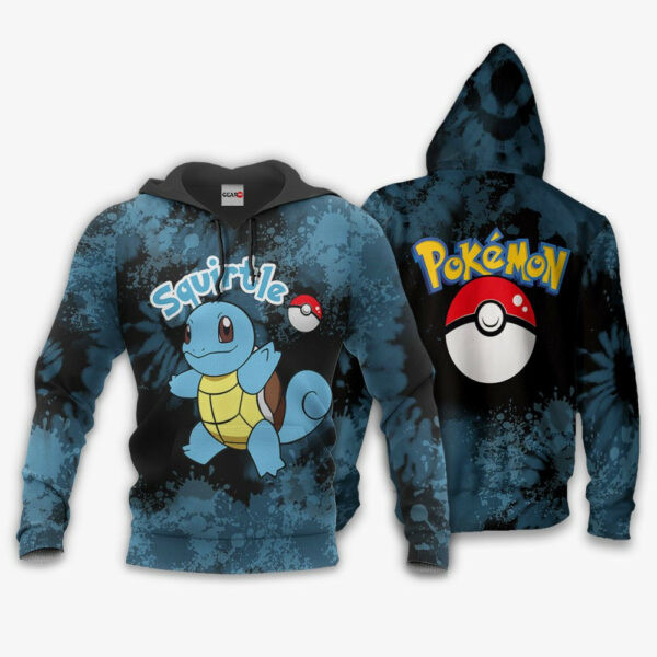 Squirtle Anime Pokemon Tie Dye Style 1k942 Cartoon Graphic Outfits Aop 3d Hoodie Zip Hoodie 2533