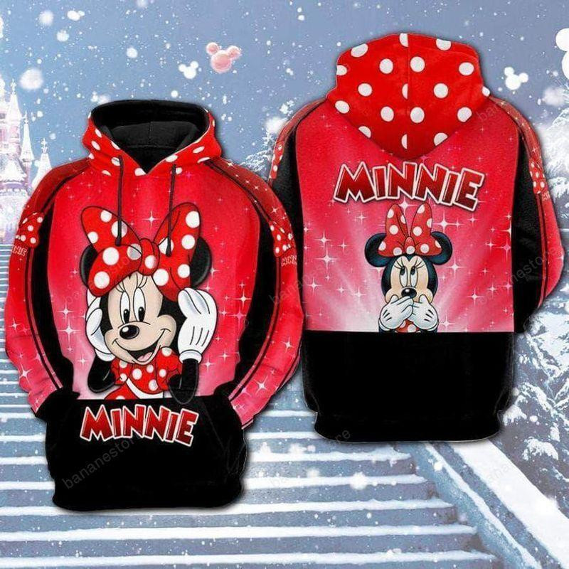 Minnie Hoodie Not Hear Not Speak Minnie Black Red 3d Hoodie Zip Hoodie