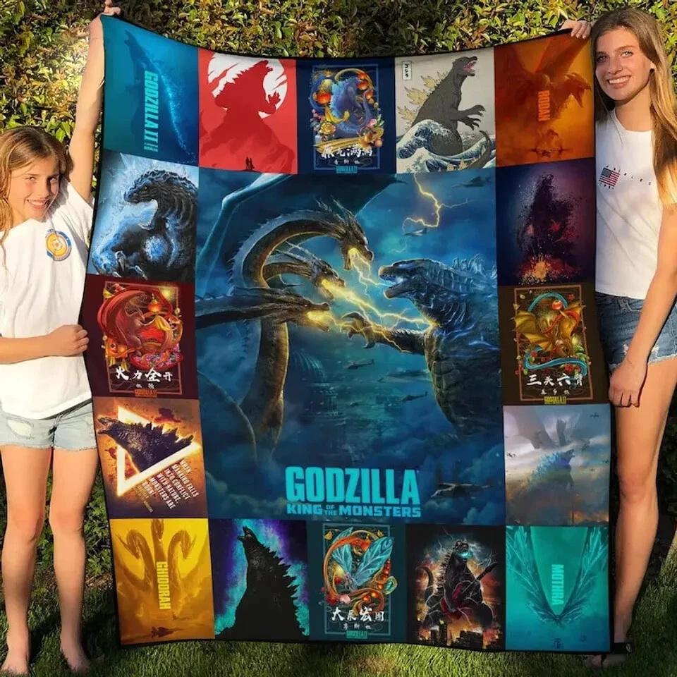 Godzilla King Of The Monsters Fleece Sherpa Blanket