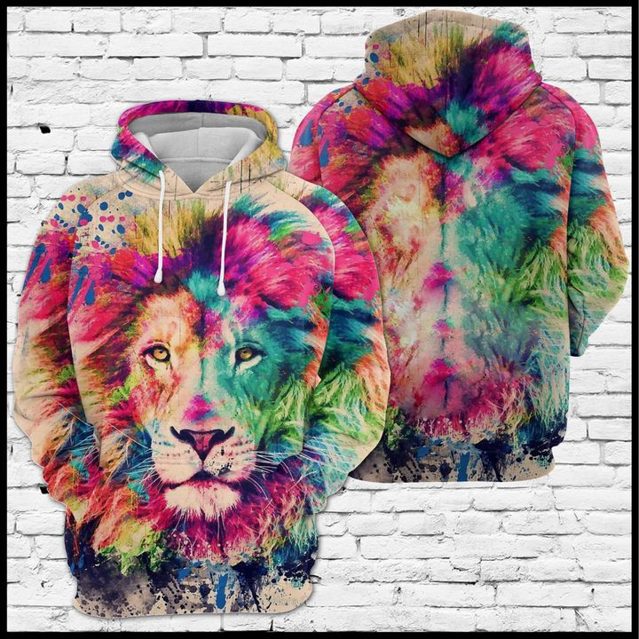 Amazing Watercolor Lion 3D All Over Print Hoodie & Zip Hoodie
