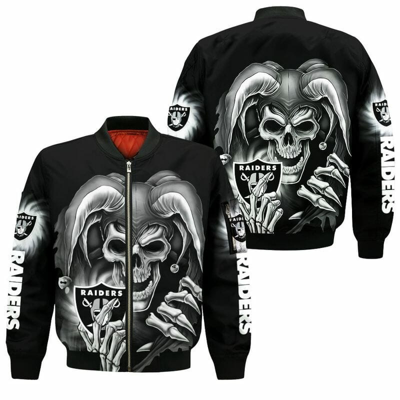 Las Vegas Raiders Black Skull Demon Bomber Jacket
