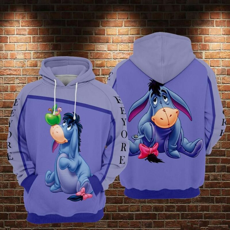 Eeyore Cartoon Winnie The Pooh Movie 1 Over Print 3d Hoodie Zip Hoodie