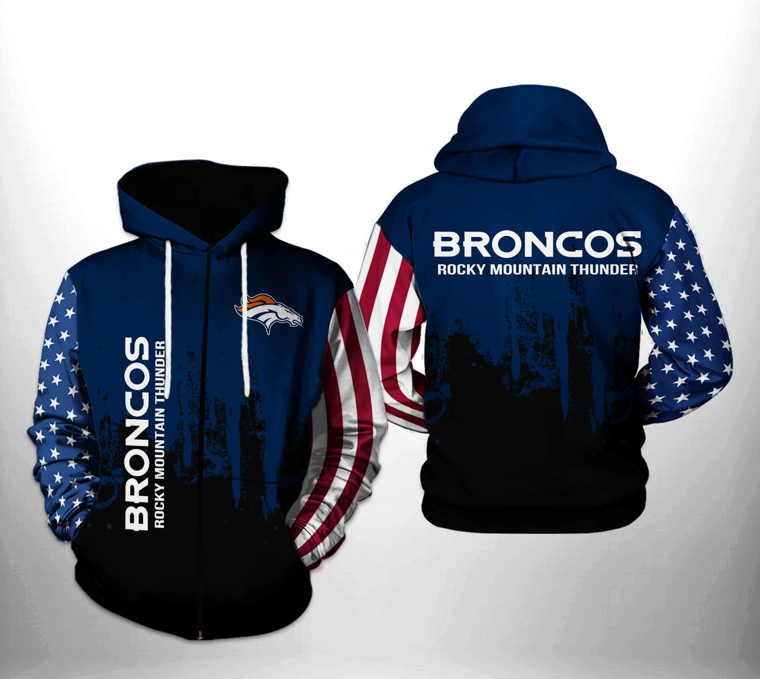 Denver Broncos Team US 3D All Over Print Hoodie & Zip Hoodie