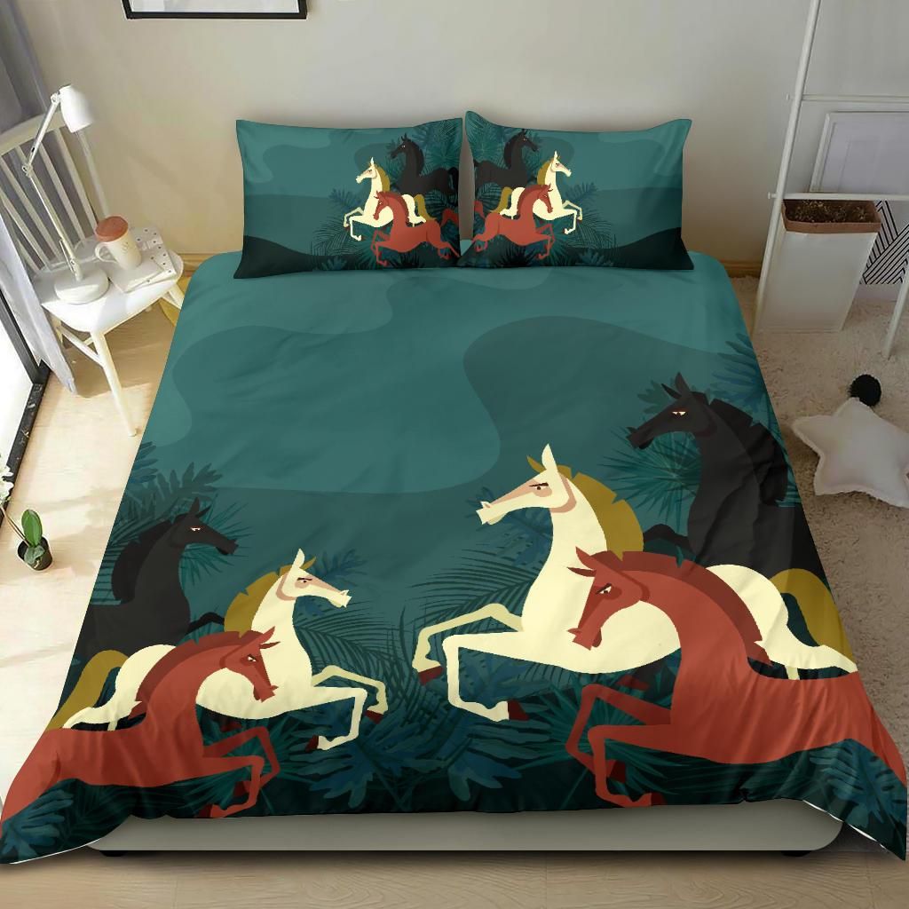 Horse Bedding Set Horse Graphic Cartoon Style Duvet Covers