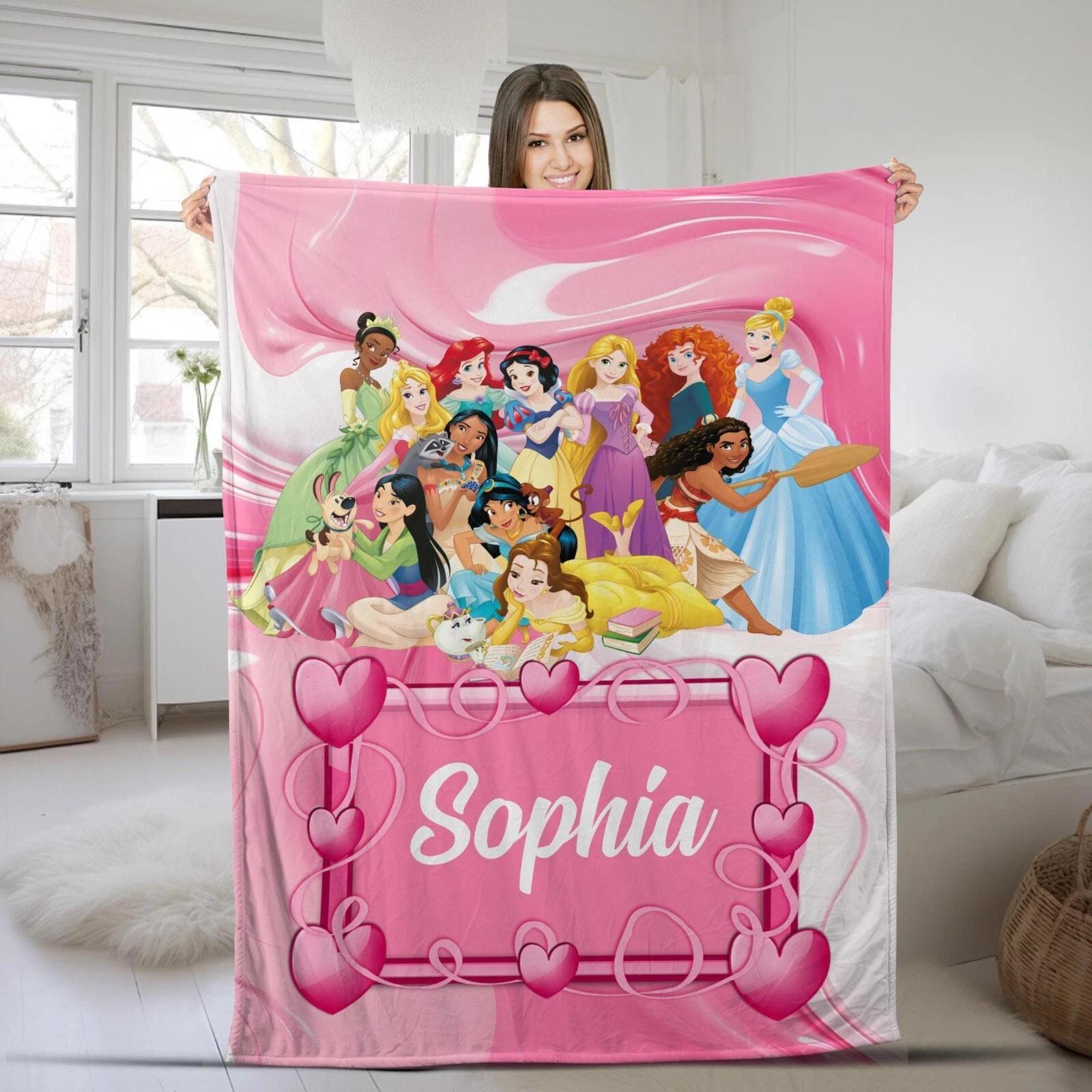 Personalized Princess Blanket Princess Baby Blanket Fairy Tale Princess Fleece Sherpa Blanket