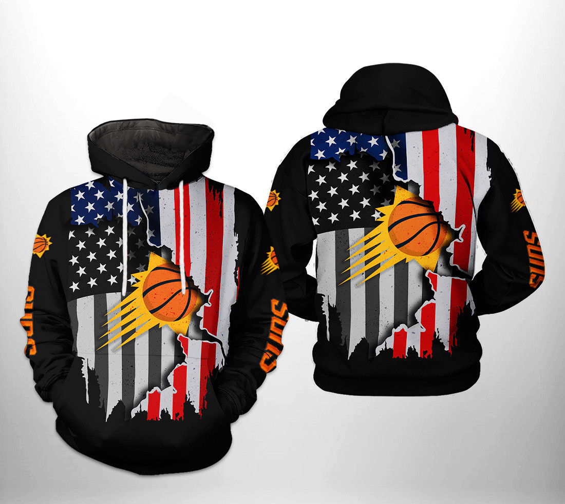 Phoenix Suns US Flag Team 3D All Over Print Hoodie & Zip Hoodie