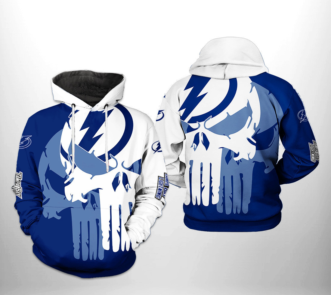 Tampa Bay Lightning Team Skull 3D All Over Print Hoodie & Zip Hoodie