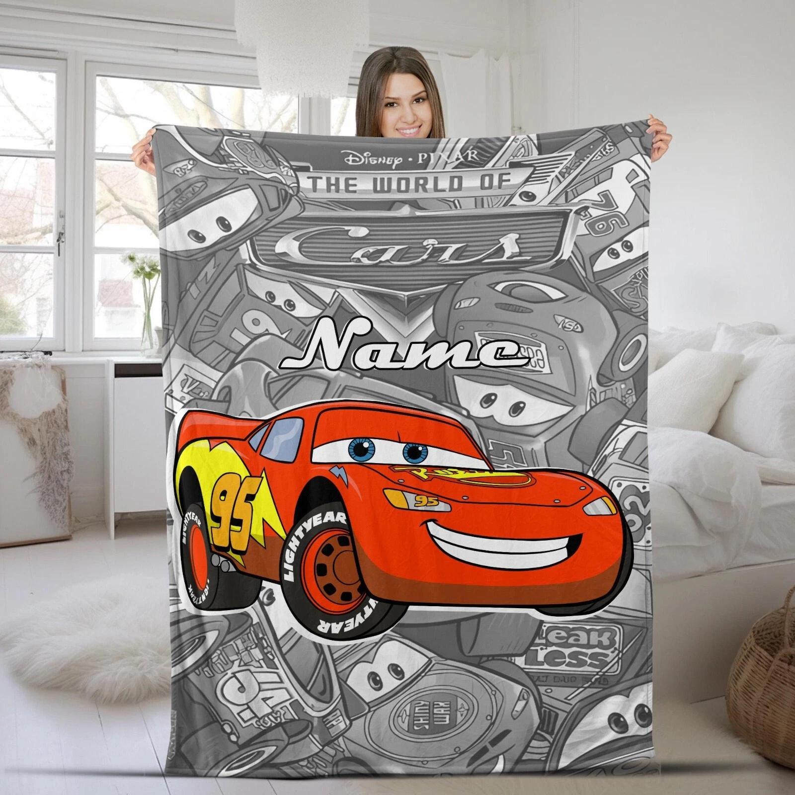 Personalized Name Lightning Mcqueen Fleece Sherpa Blanket