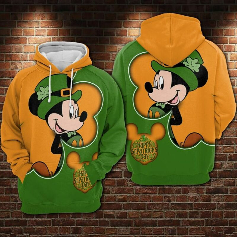 Mickey Mouse Movies Happy St Patrick’s Day Irish Over Print 3d Hoodie Zip Hoodie