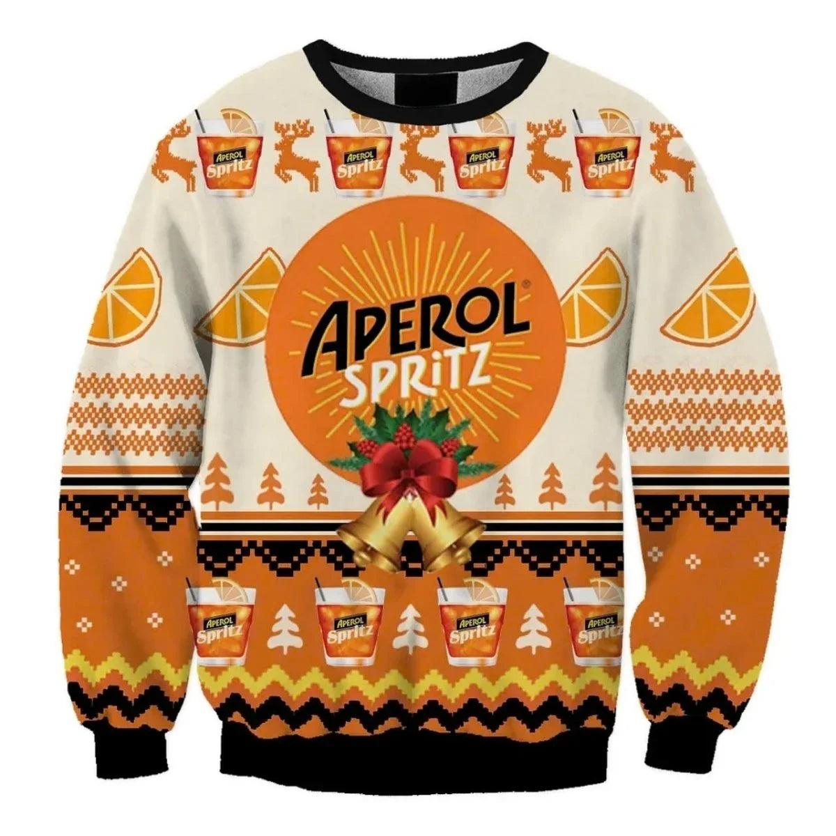 Aperol Spritz Christmas Jingle Bells Ugly Christmas Sweater