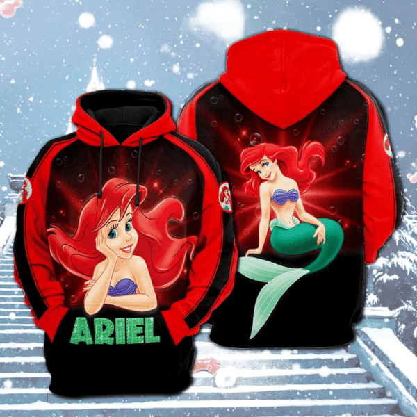 Ariel Princess Cartoon 513 Cartoon Graphic Outfits Aop Hoodie 1326