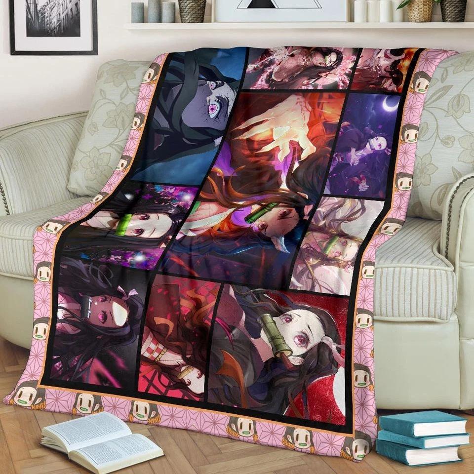Nezuko Kamado Fleece Sherpa Blanket