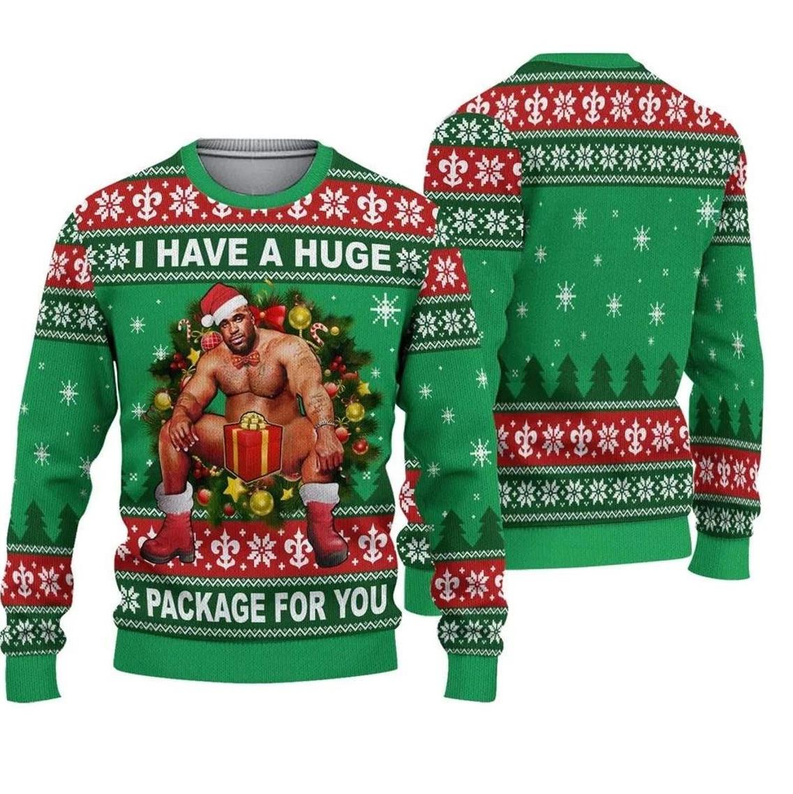 Barry Woods Ugly Christmas Sweater I Have Huge Package For You Xmas Ugly Christmas Sweater