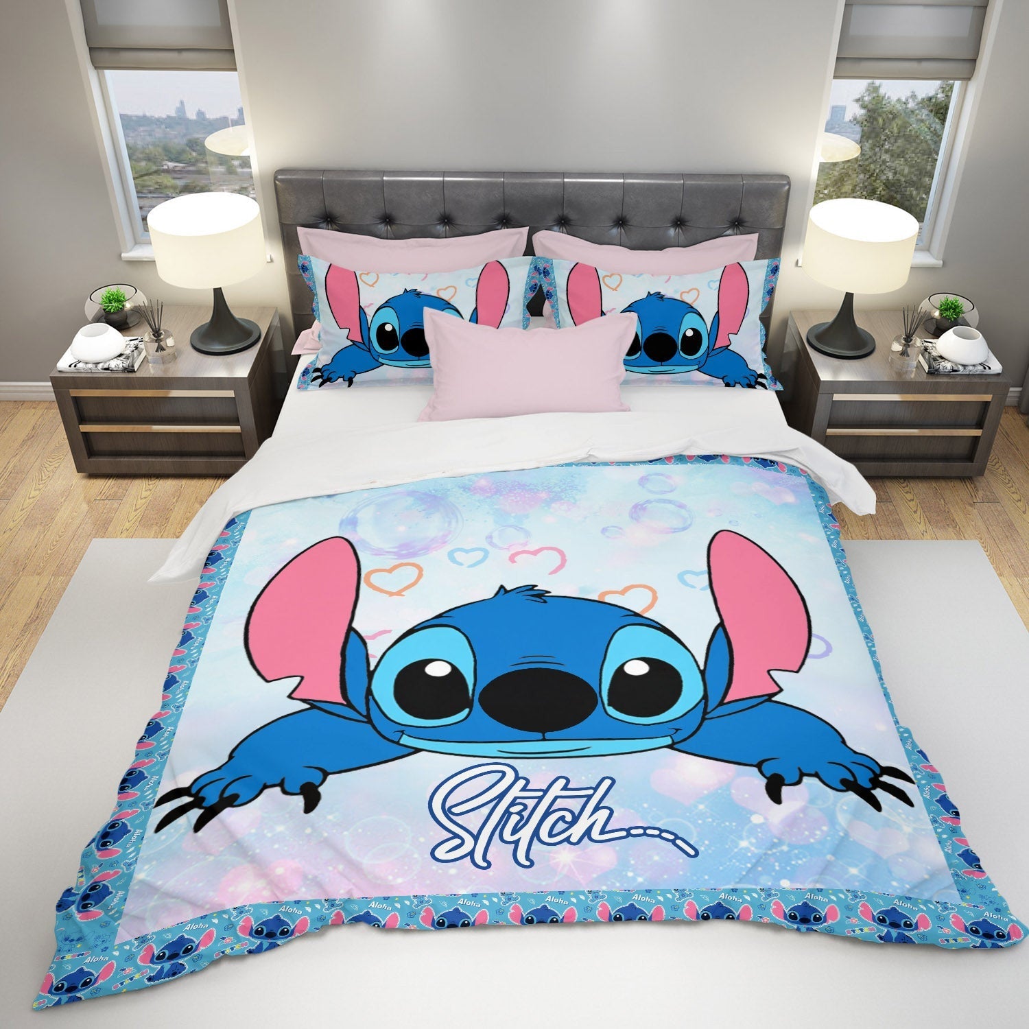 Lilo And Stitch Bedding Set Stitch Graphic Pattern Duvet Covers