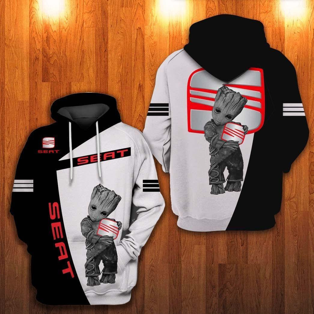 Groot In The S.e.a.t All Over Print Hoodie 500