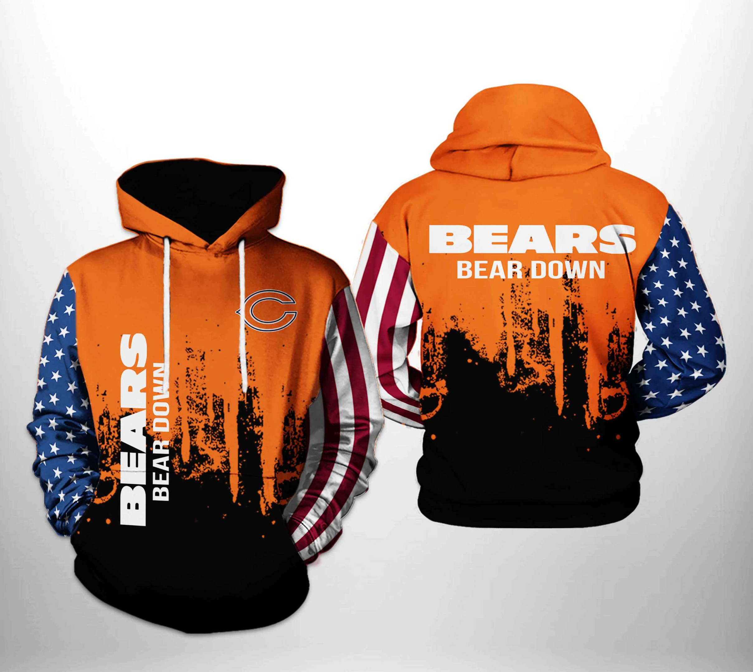 Chicago Bears Team US 3D All Over Print Hoodie & Zip Hoodie