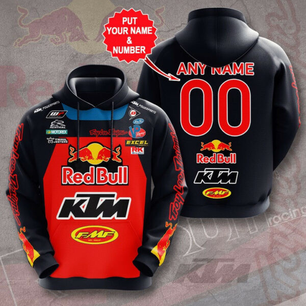 Red Bull Custom Name And Number 3d All Over Print Shirt Hoodie 2790