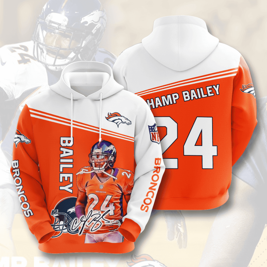Champ Bailey Denver Broncos 3D All Over Print Hoodie & Zip Hoodie