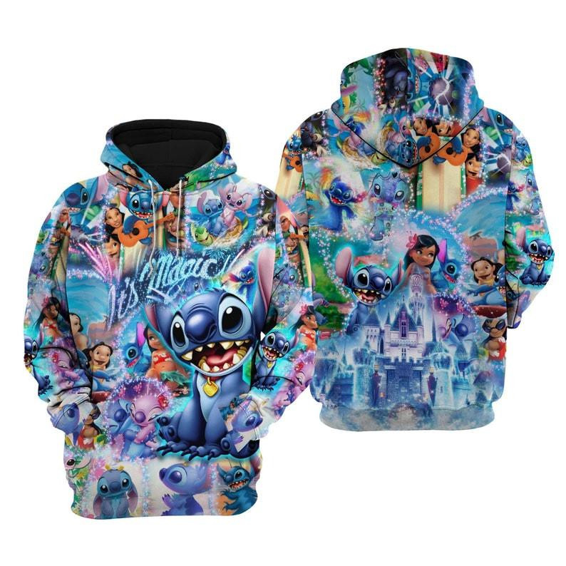 Lilo And Stitch Fan Gift, Lilo And Stitch Best Friends, Ohana It's Magic All Over Print Hoodie, Zip Hoodie