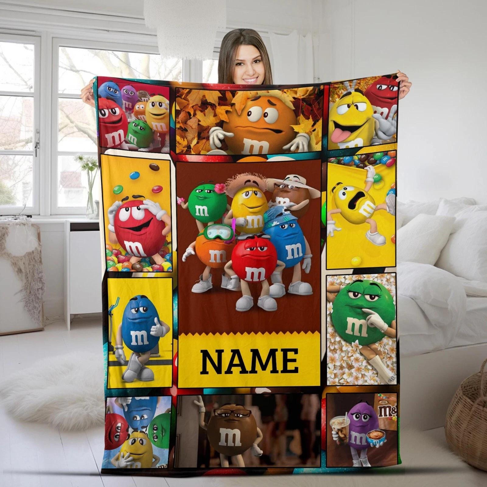 Personalized M And M Blanket MM's World Fleece Sherpa Blanket