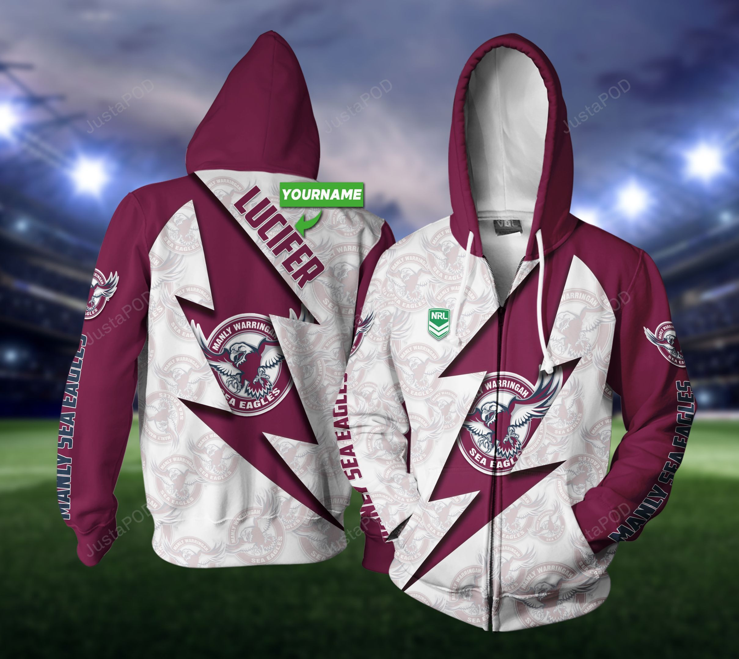Personalized Manly Warringah Sea Eagles Thunder 3D All Over Print Hoodie & Zip Hoodie