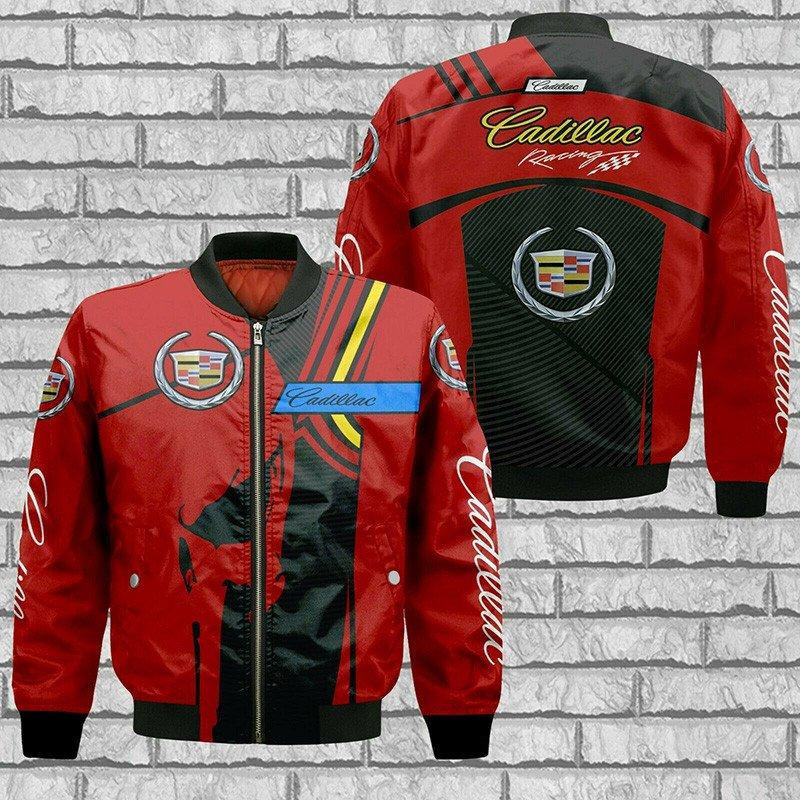 Cadillac Red Skull Bomber Jacket
