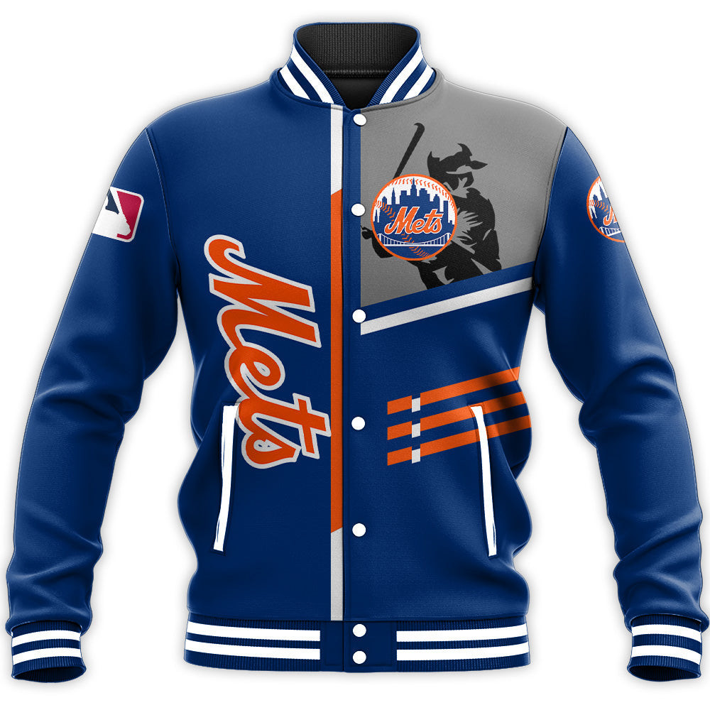 New York Mets Custom Name Number Baseball Jacket V4