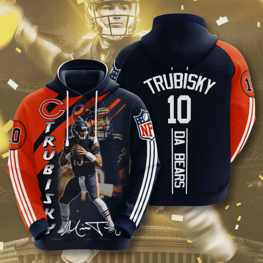 Chicago Bears MITCHELL TRUBISKY 3D All Over Print Hoodie & Zip Hoodie
