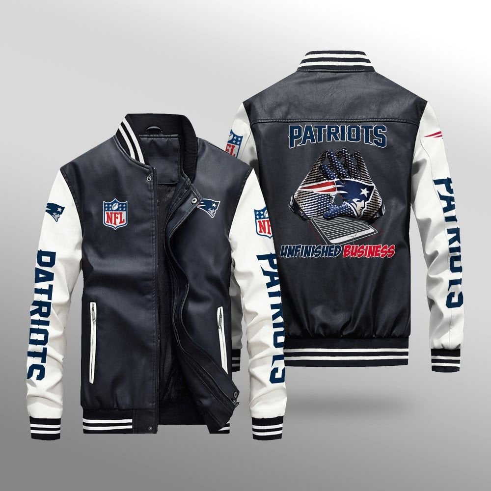 New England Patriots Leather Bomber Jacket BG04