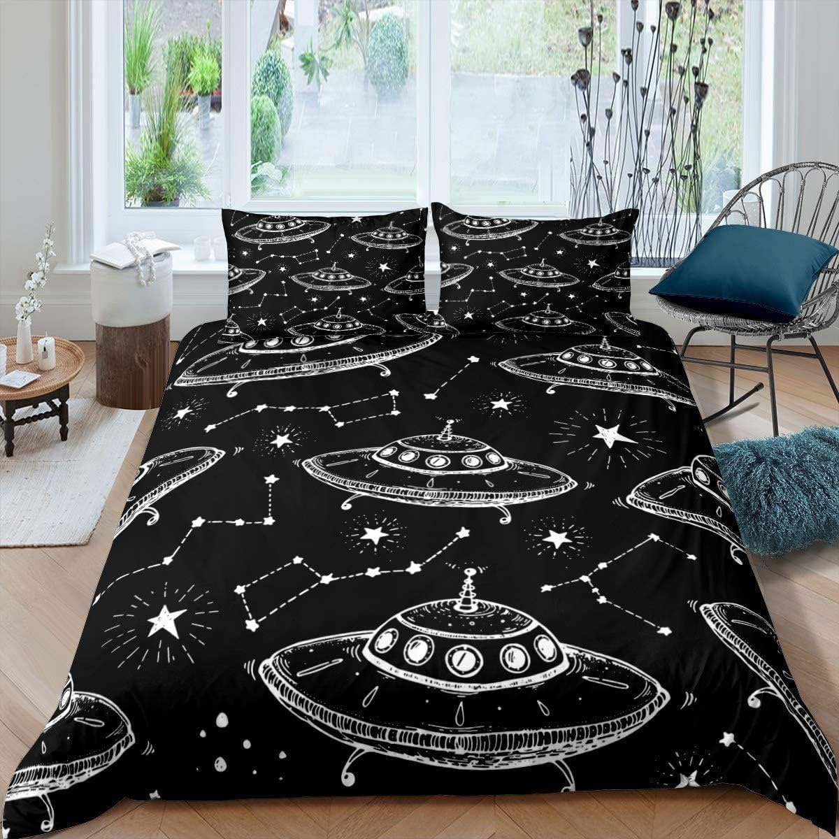 UFO Bedding Set UFO And Constellation Pattern Duvet Covers