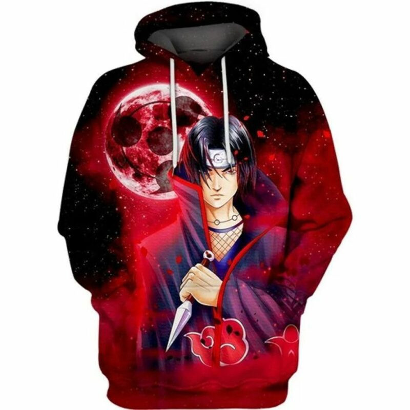 Itachi Uchiha Dread Eyes Naruto Anime All Over Printing 3d Hoodie