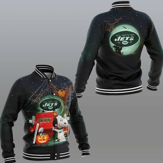 New York Jets Snoopy Halloween Baseball Jacket