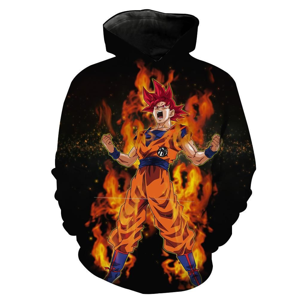 Super Saiyan God Goku 3D All Over Print Hoodie & Zip Hoodie