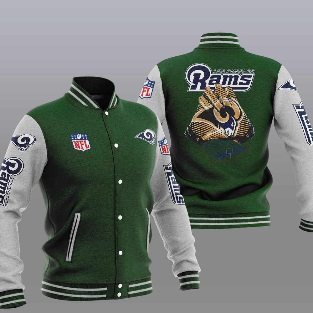 Los Angeles Rams Standard Edition Green Baseball Jacket